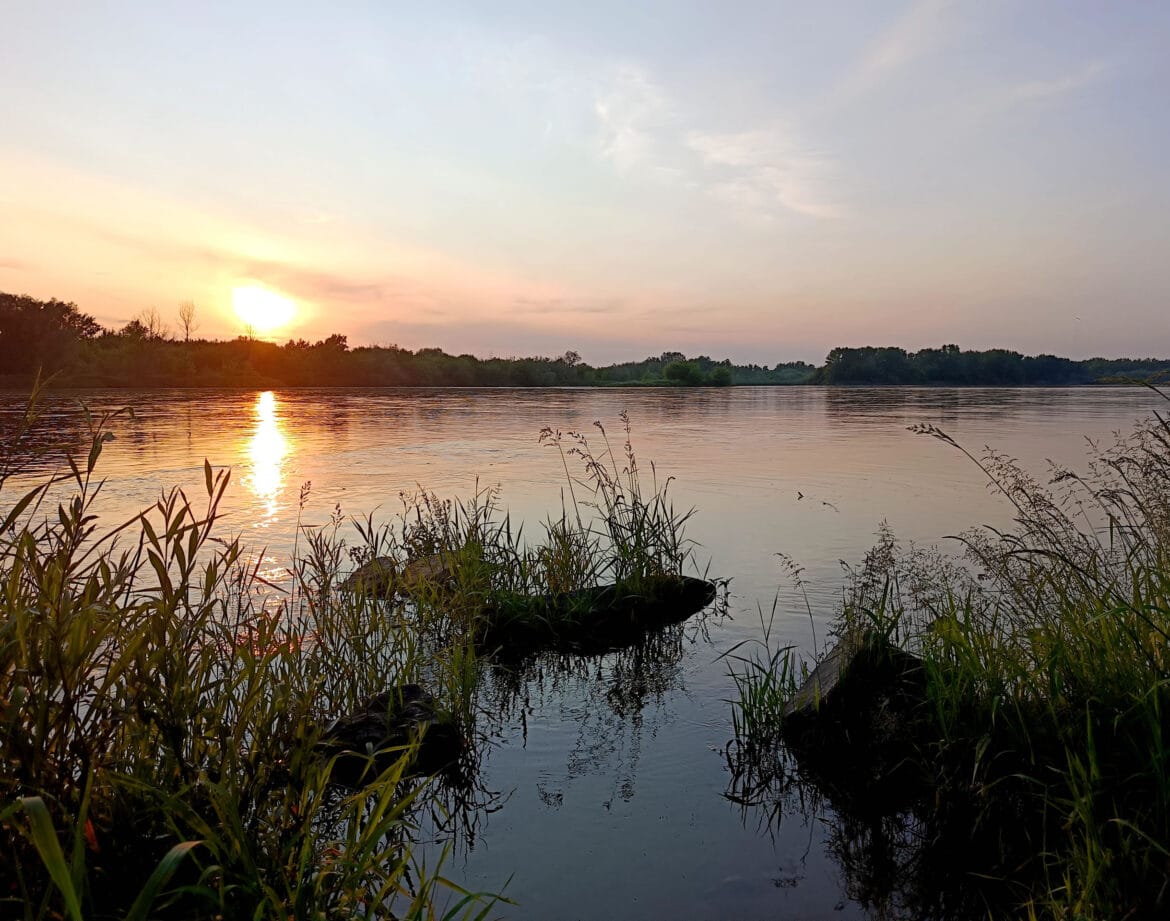 Zachód słońca nad Wisłą – okolica domków Wisla66